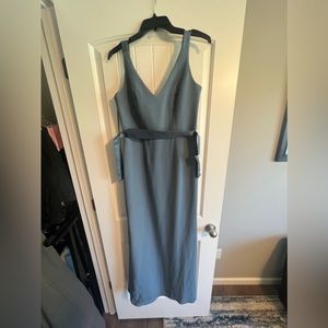 Vera Wang, dusty blue, bridesmaid dress